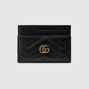 Gucci Black GG Marmont Matelassé Leather Card Case